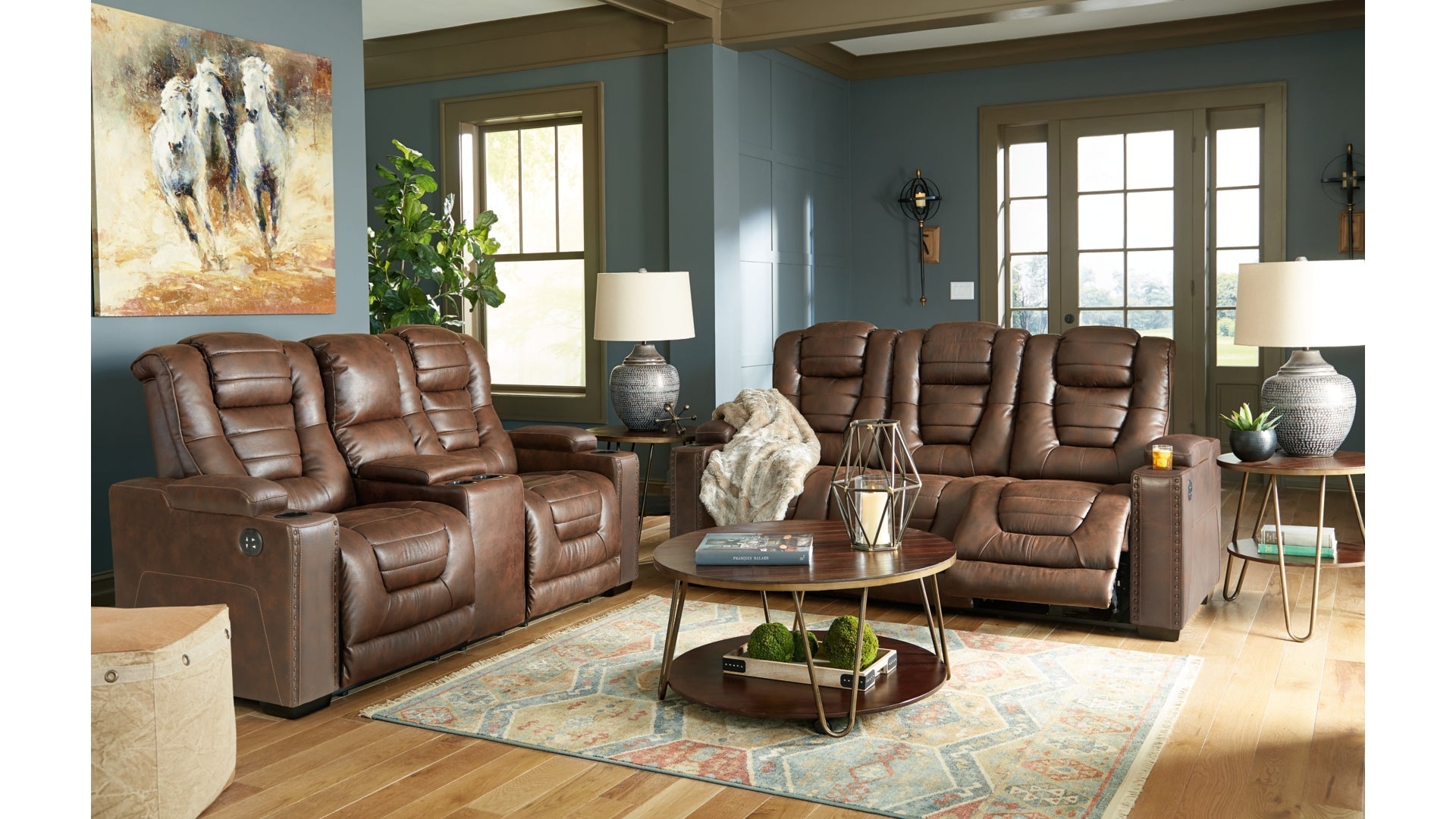 Party Time Power Reclining Loveseat with Console