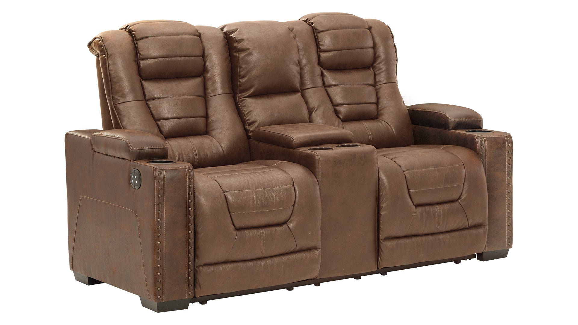 Owner's Box Power Reclining Loveseat with Console