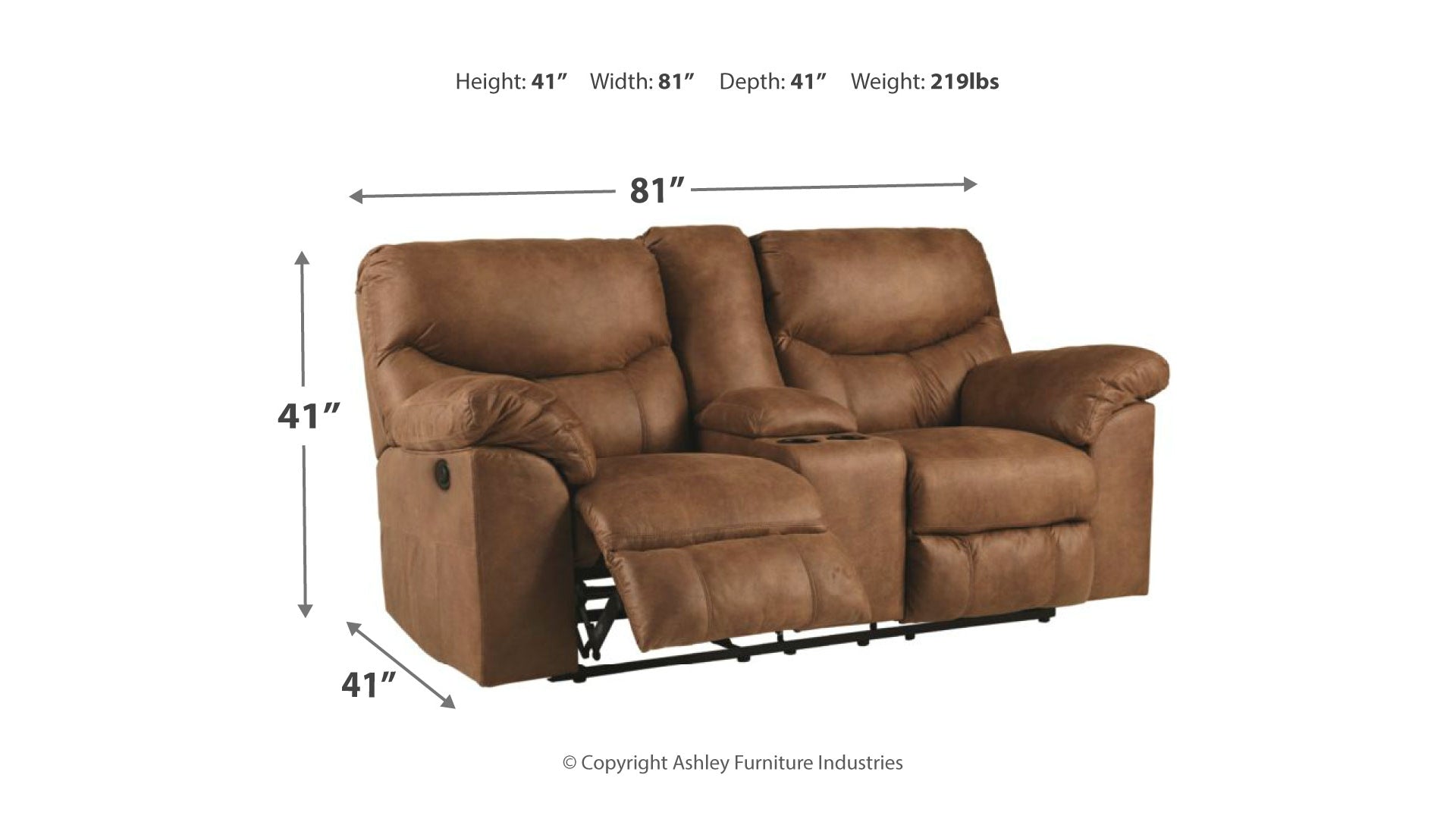 Boxberg Power Reclining Loveseat with Console
