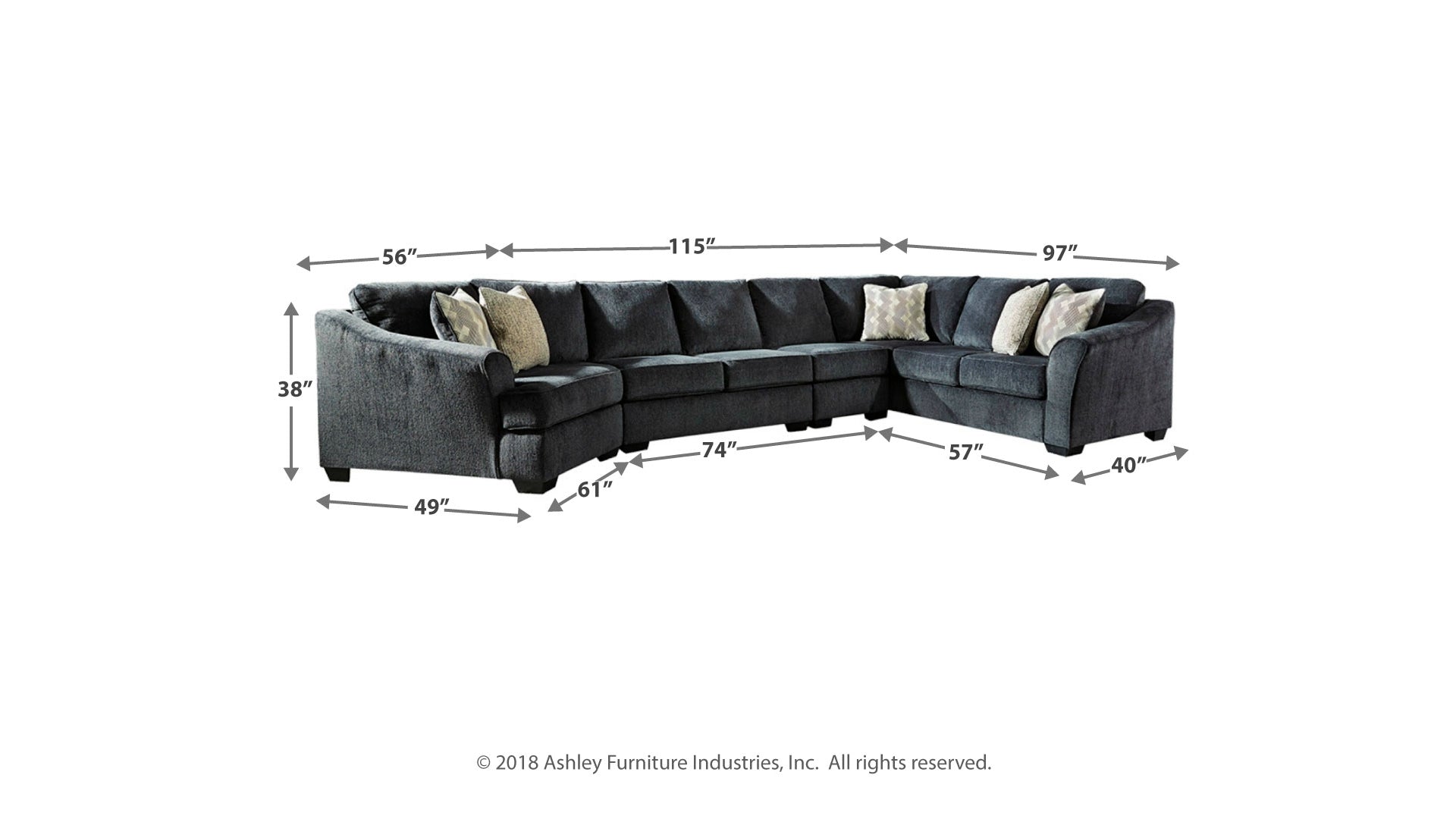 Eltmann 4-Piece Sectional with Cuddler