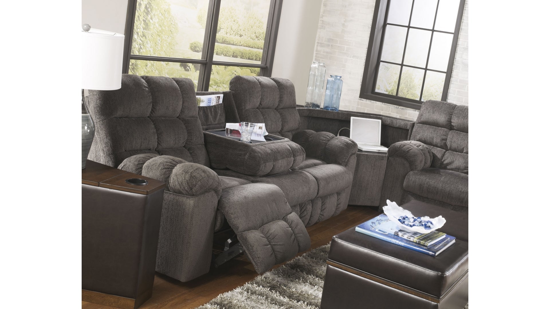 Acieona Reclining Sofa with Drop Down Table
