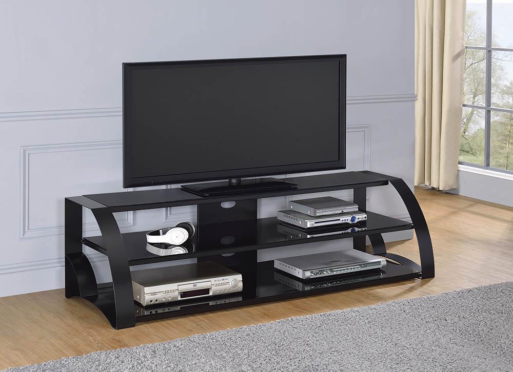 Black Tiered TV Console