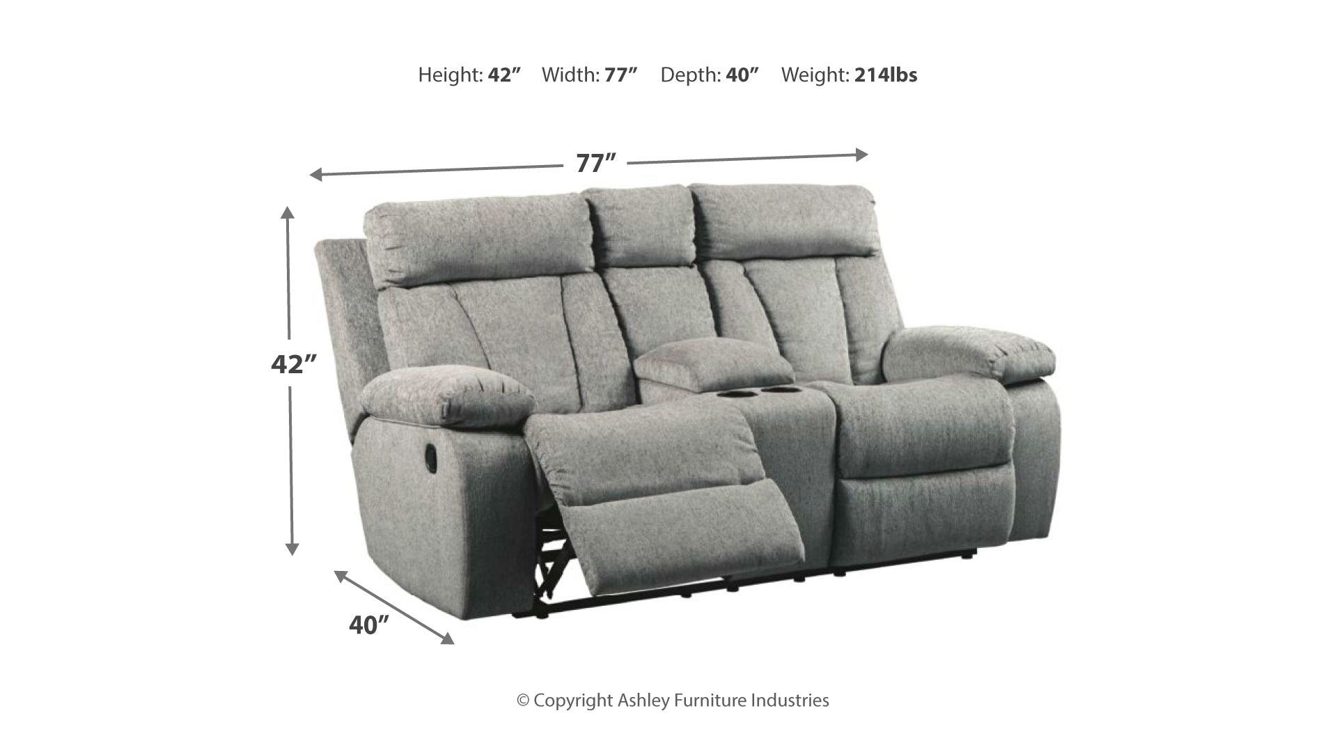 Mitchiner Reclining Loveseat with Console