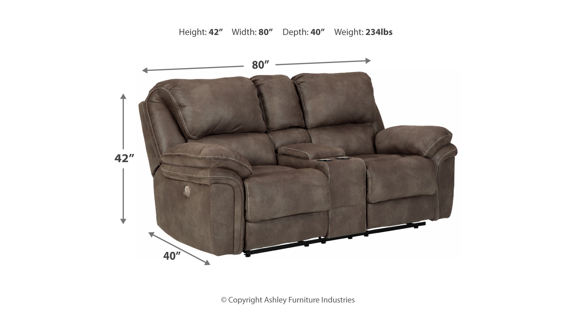 Trementon Power Reclining Loveseat with Console