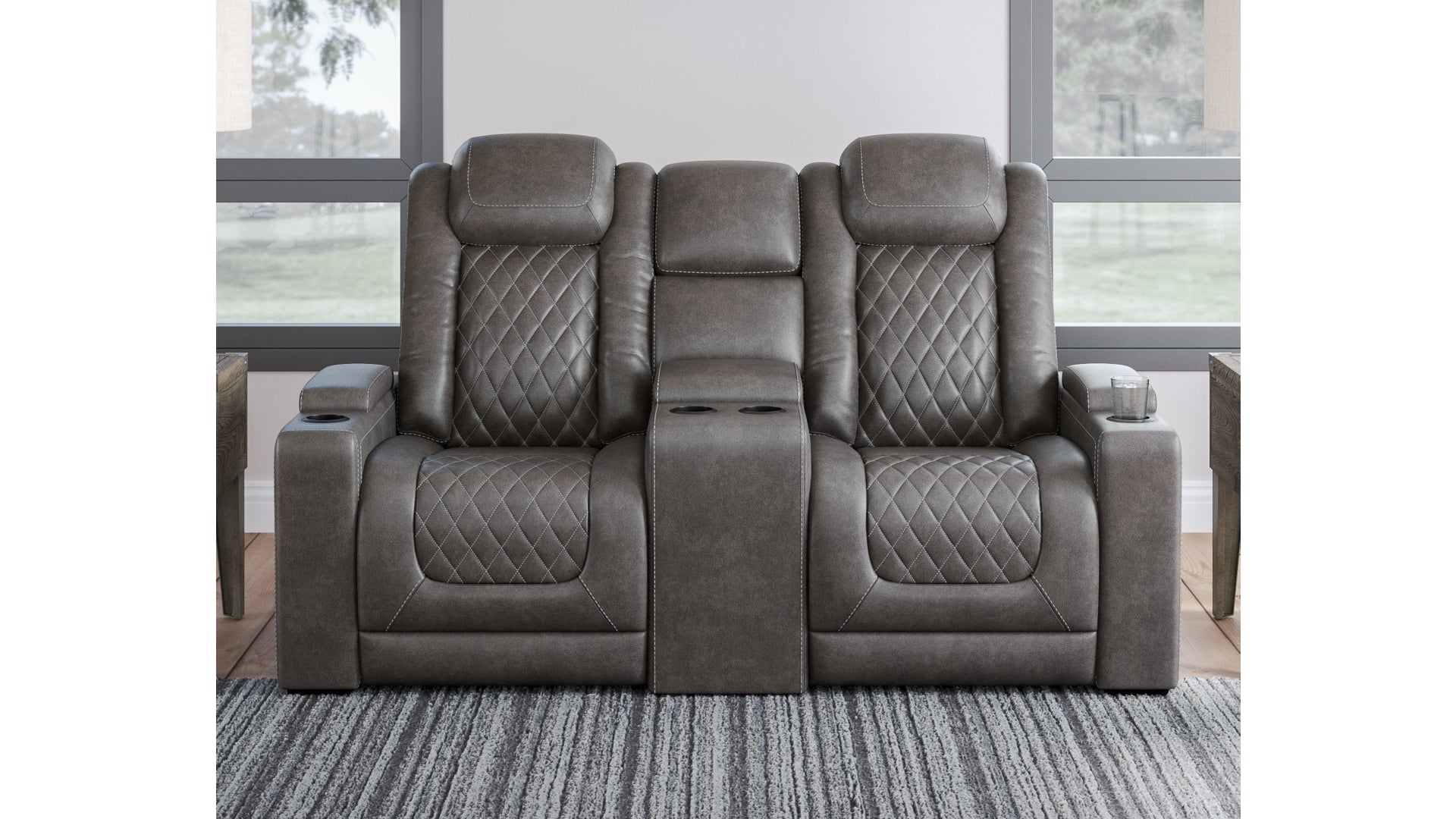 HyllMont Power Reclining Loveseat with Console