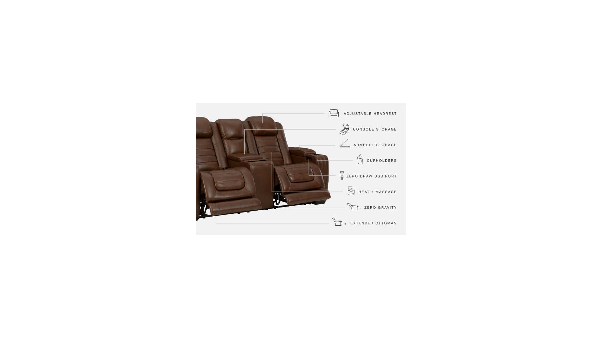 Backtrack Power Reclining Loveseat with Console