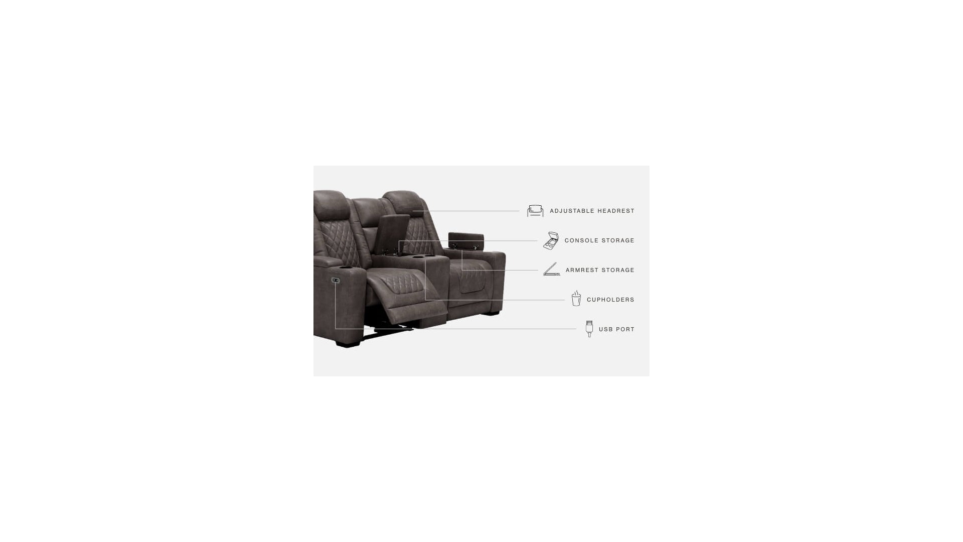 HyllMont Power Reclining Loveseat with Console