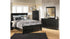 Maribel King/California King Panel Headboard Bed with Mirrored Dresser and Chest