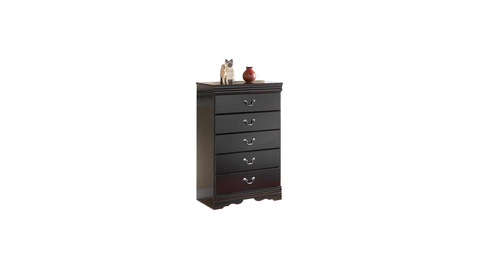 Huey Vineyard Queen Sleigh Headboard Bed with Mirrored Dresser, Chest and Nightstand