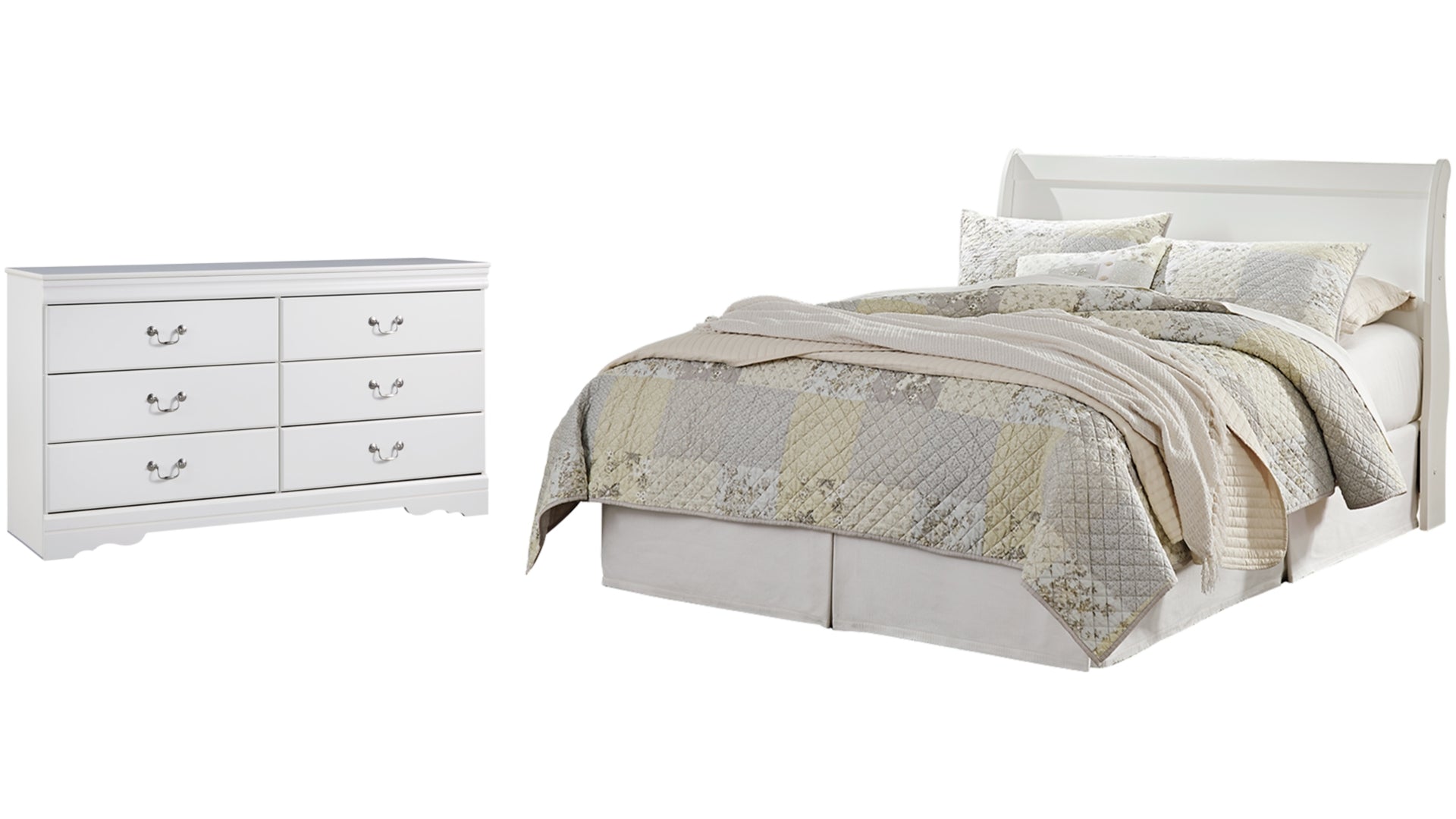 Anarasia Queen Sleigh Headboard Bed with Dresser