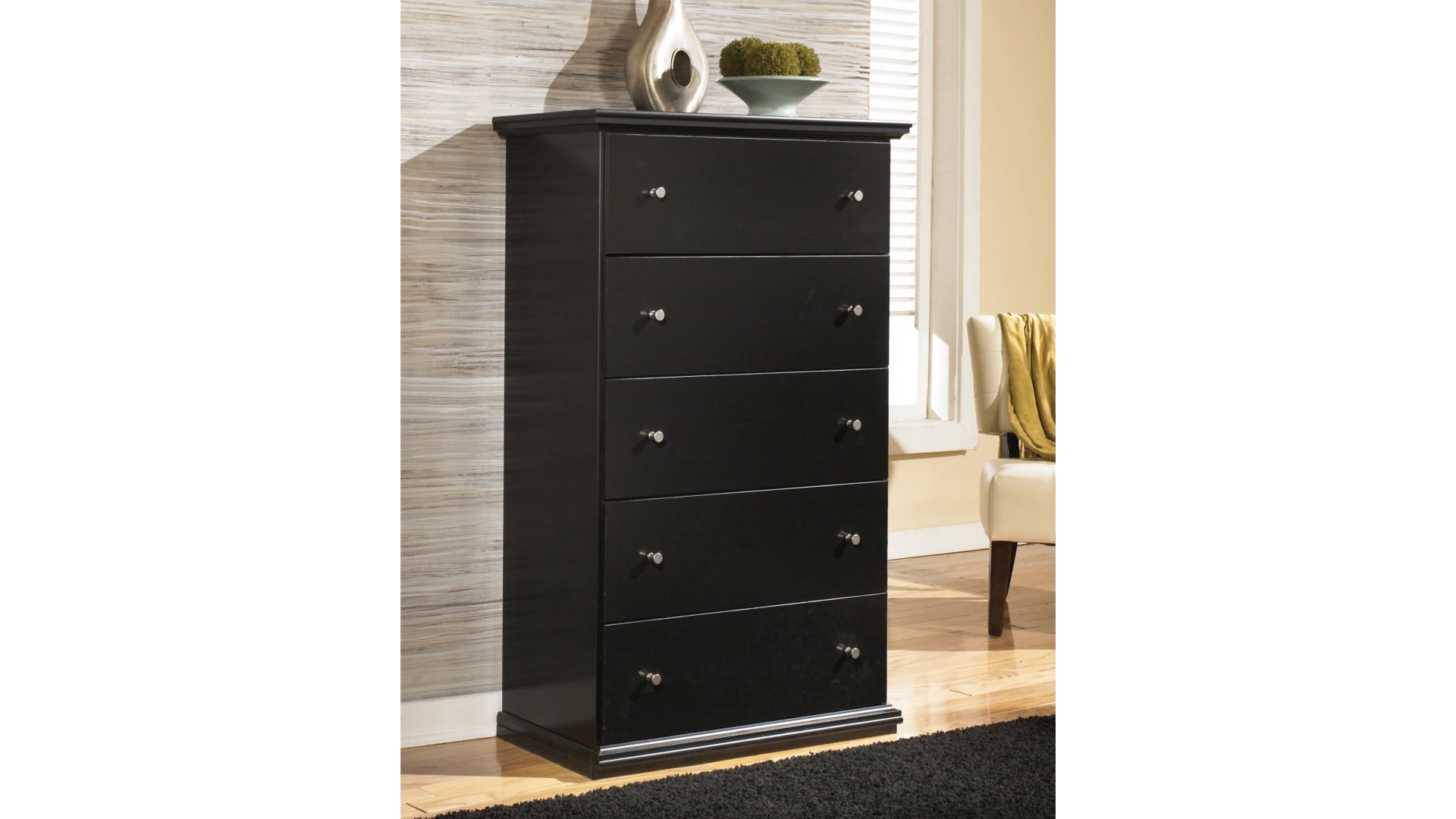 Bostwick Shoals King Panel Bed with Mirrored Dresser and Chest