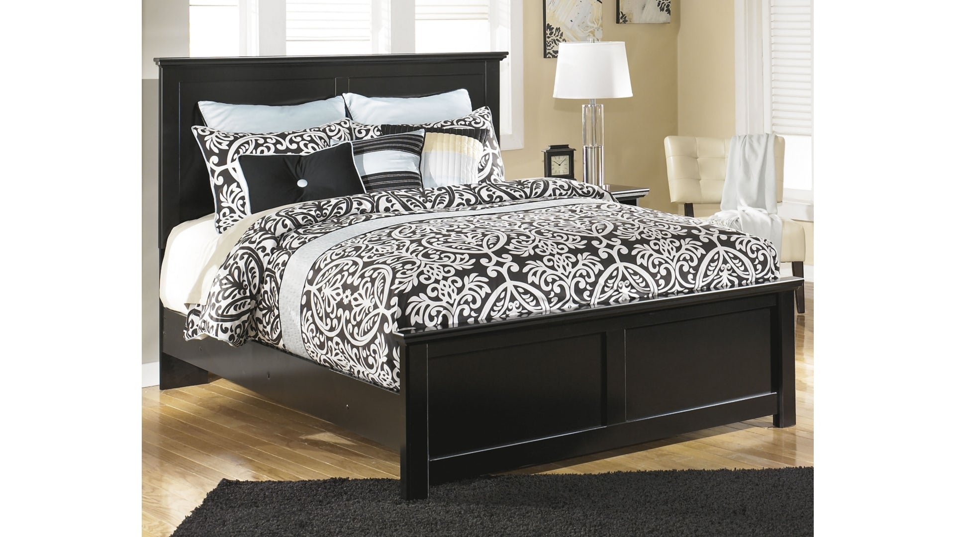 Maribel Queen/Full Panel Headboard Bed with Dresser
