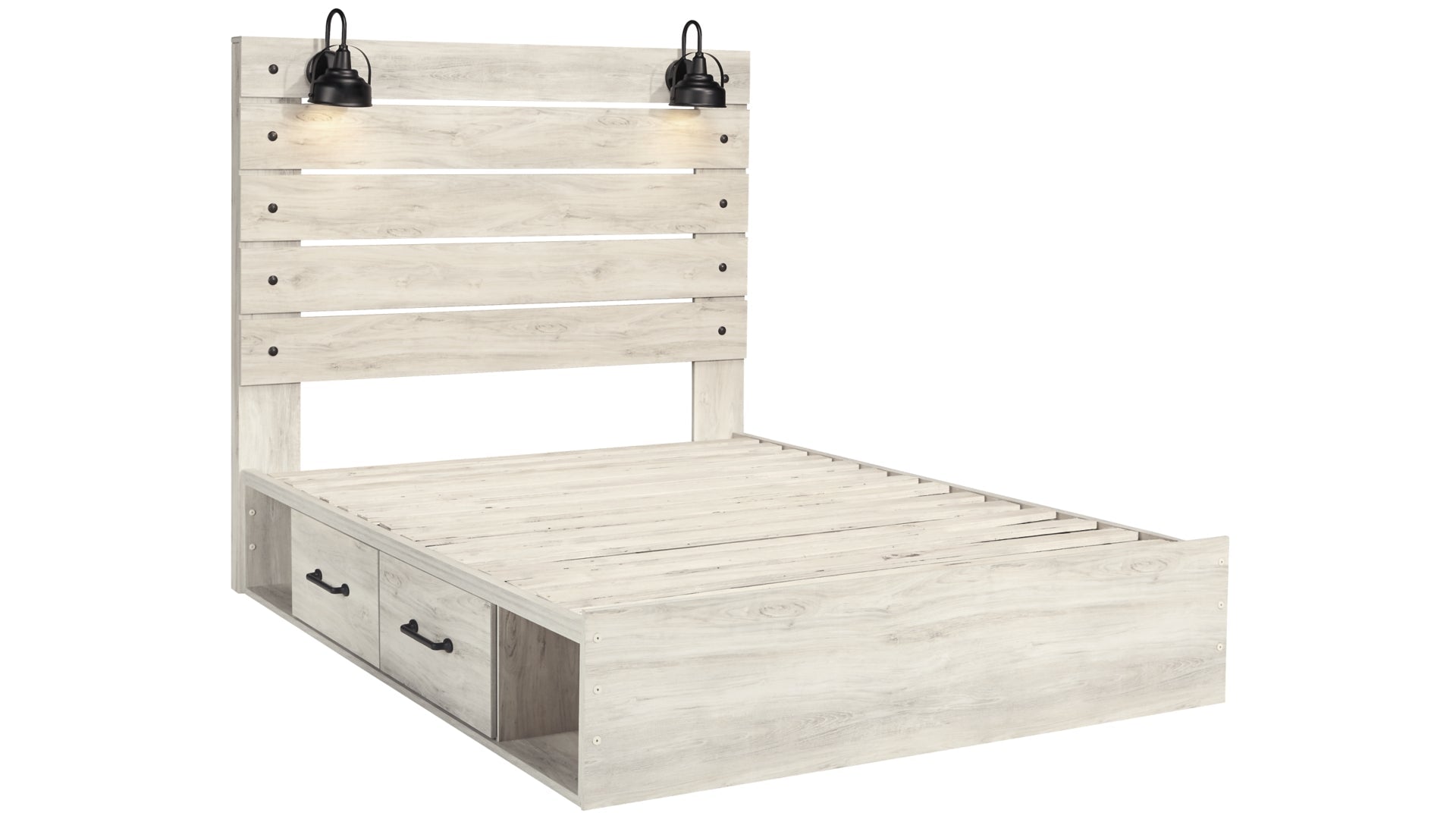 Cambeck Queen Panel Bed with 2 Storage Drawers with Dresser