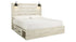 Cambeck King Panel Bed with 4 Storage Drawers with Mirrored Dresser, Chest and Nightstand