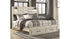 Cambeck King Panel Bed with 2 Storage Drawers with Mirrored Dresser and Chest