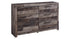 Derekson Queen Panel Bed with 2 Storage Drawers with Dresser