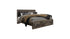 Derekson King Panel Bed with 2 Storage Drawers with Mirrored Dresser and Chest