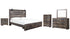 Drystan King Panel Bed with Storage with Mirrored Dresser, Chest and Nightstand