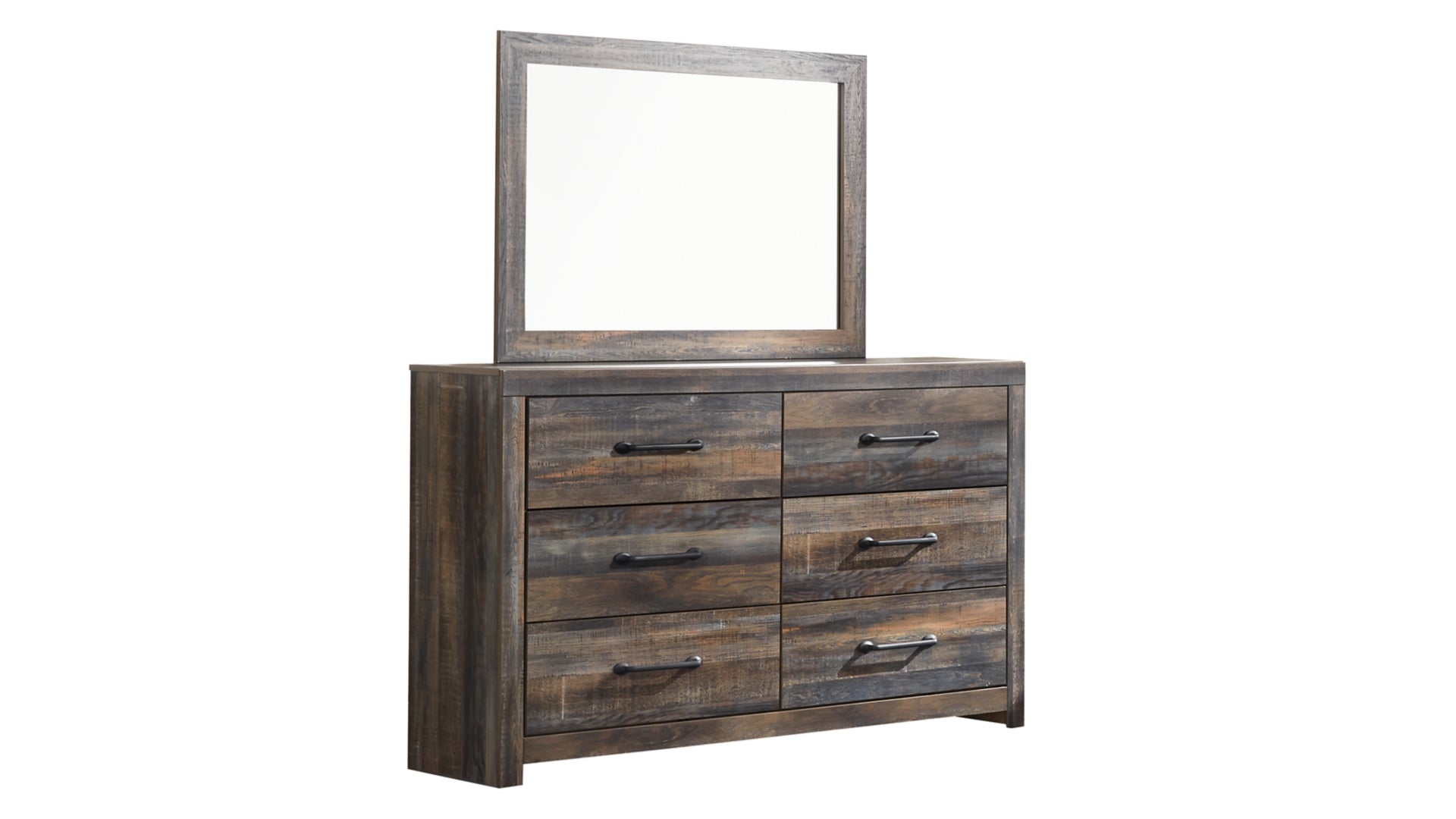 Drystan King Panel Bed with Storage with Mirrored Dresser and Chest