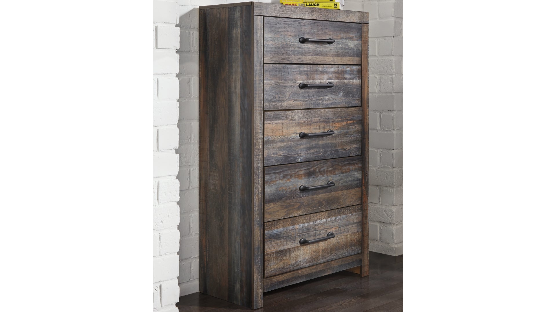 Drystan Queen Panel Headboard Bed with Mirrored Dresser and Chest