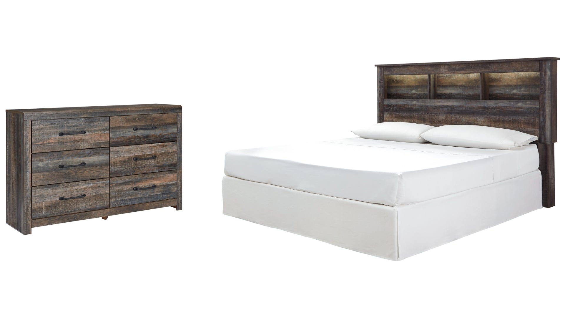 Drystan King/California King Bookcase Headboard Bed with Dresser