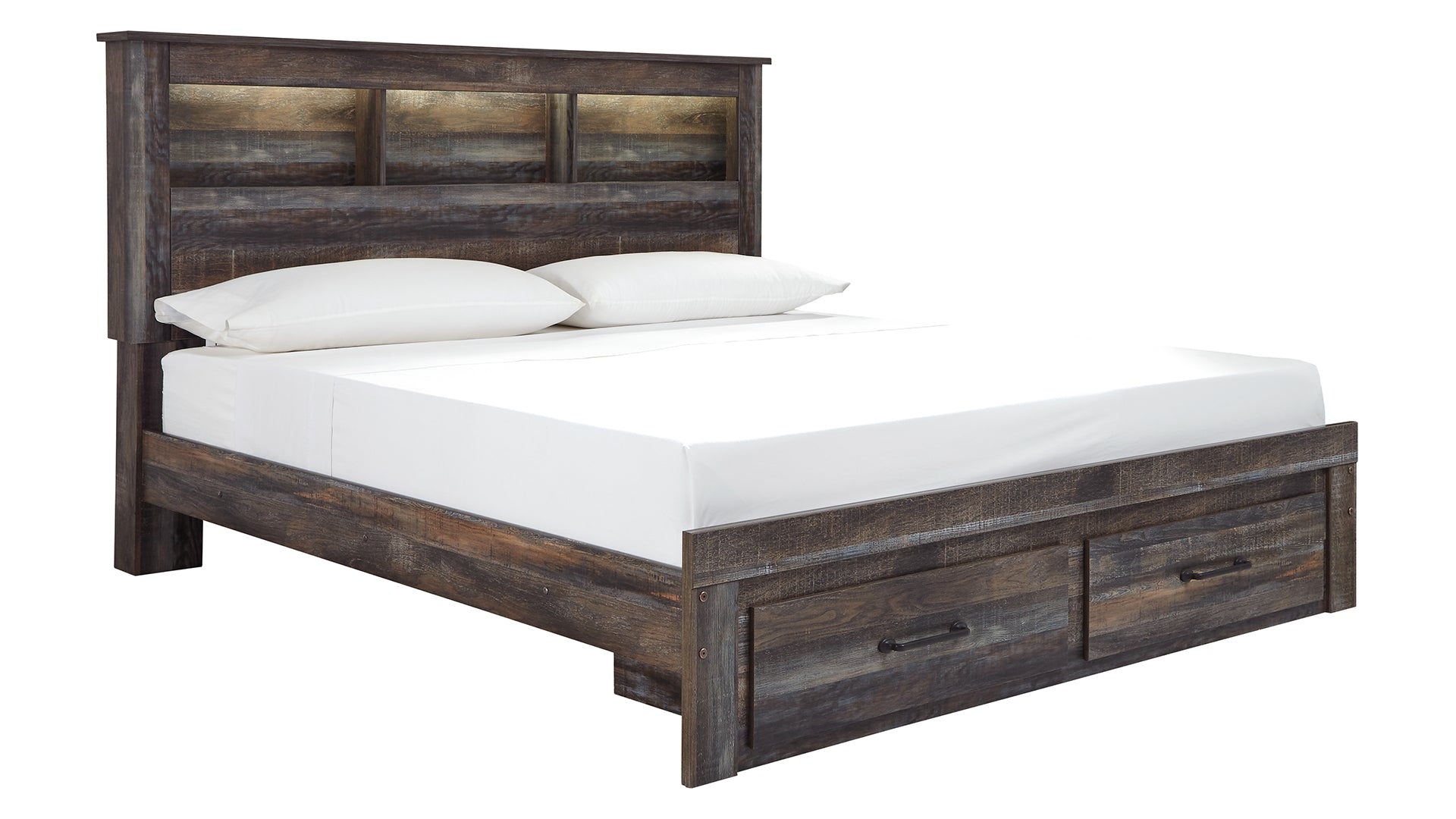 Drystan King Bookcase Bed with 2 Storage Drawers with Dresser