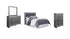 Lodanna Queen/Full Upholstered Panel Headboard Bed with Mirrored Dresser and Chest