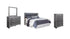 Lodanna King/California King Upholstered Panel Headboard Bed with Mirrored Dresser and Chest