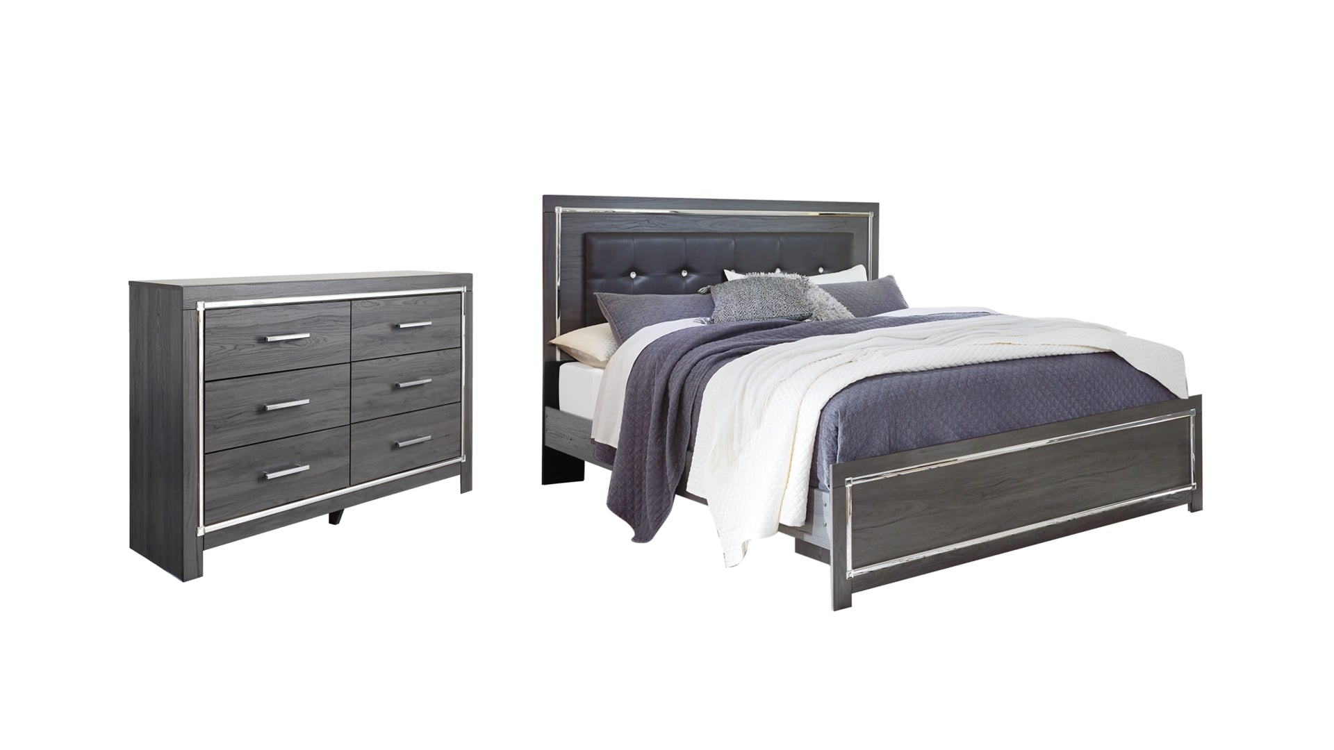 Lodanna King Panel Bed with Dresser