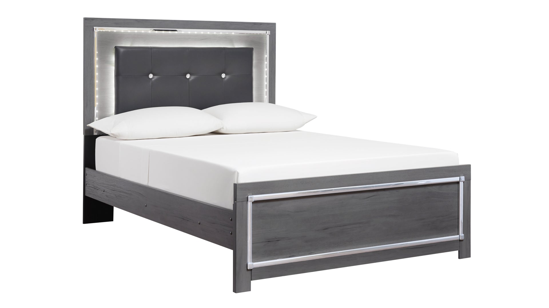 Lodanna Queen Panel Bed with Mirrored Dresser and Chest