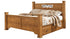 Bittersweet King Poster Bed with 2 Storage Drawers with Mirrored Dresser and Chest