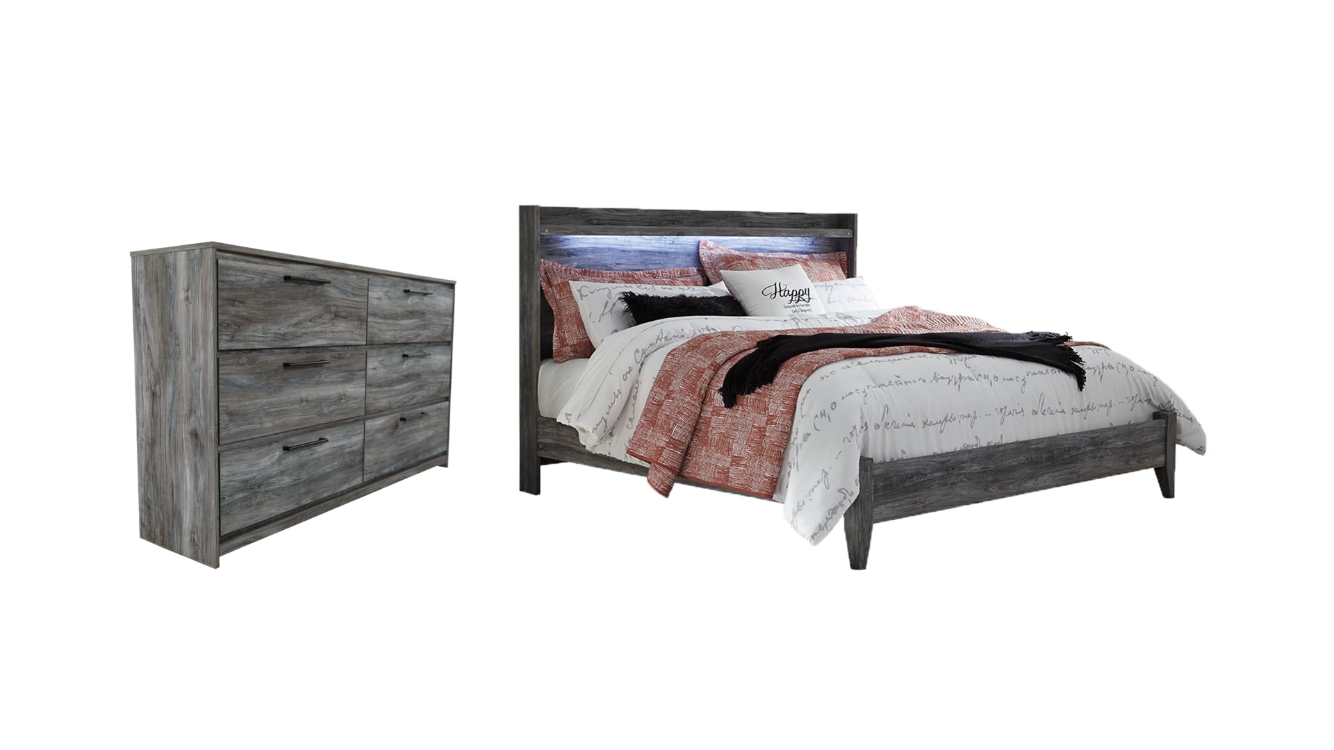 Baystorm King Panel Bed with Dresser