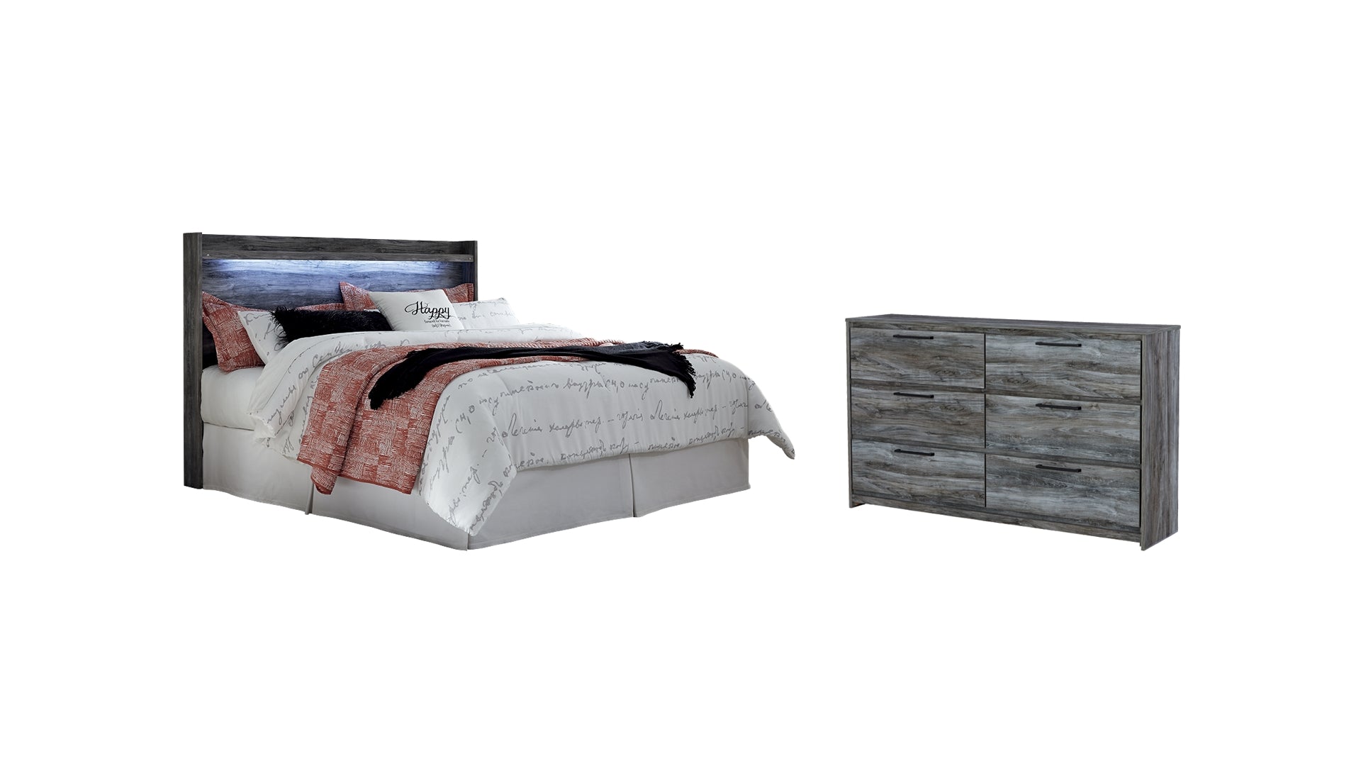 Baystorm King Panel Headboard Bed with Dresser
