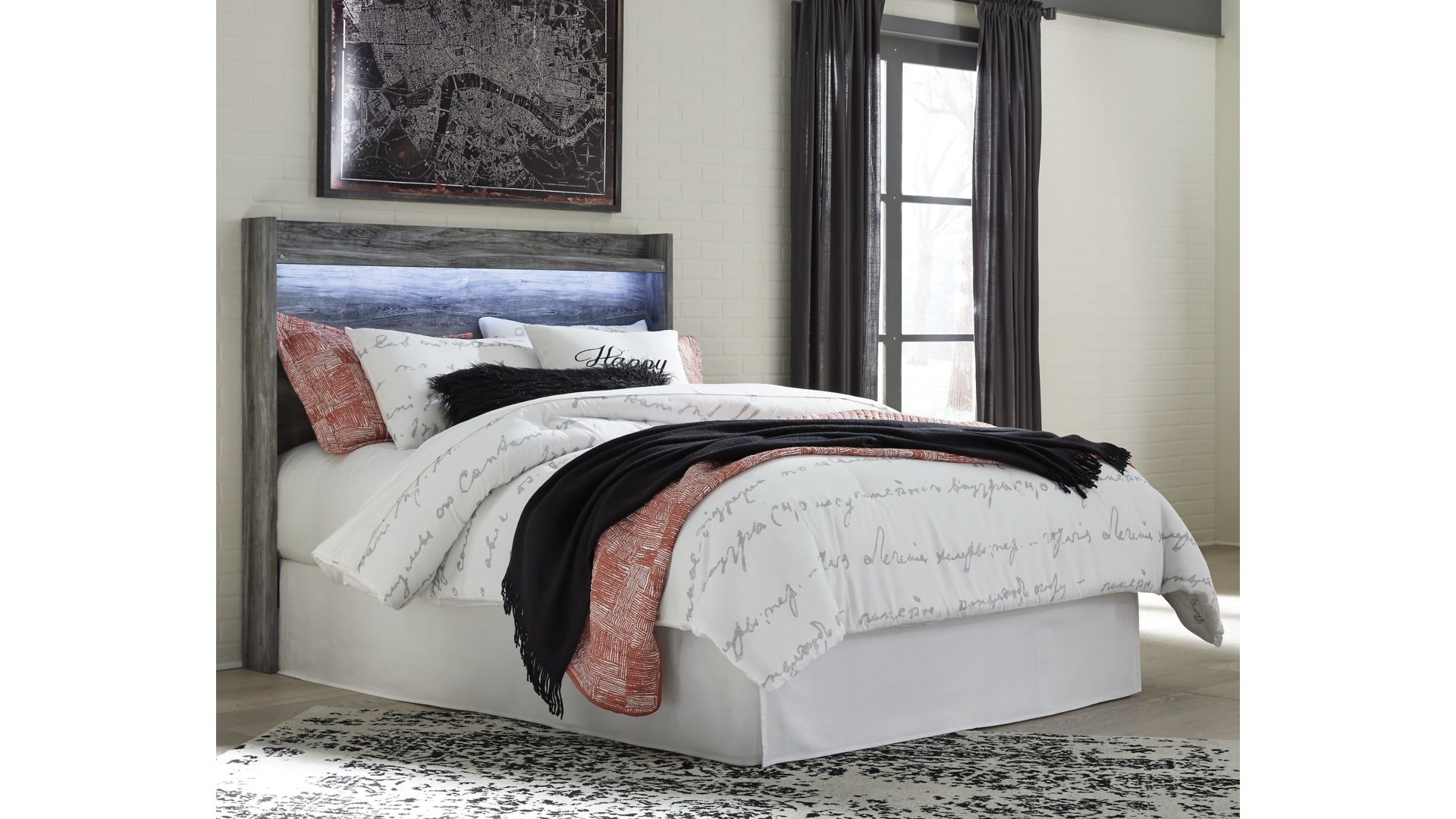 Baystorm Queen Panel Headboard Bed with Dresser