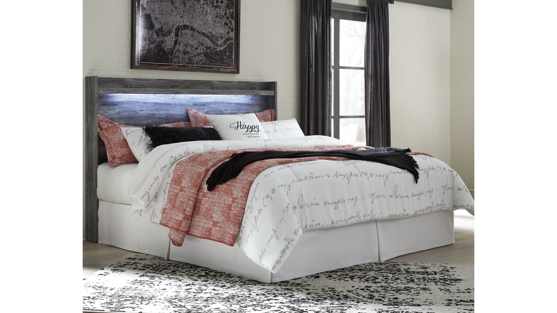 Baystorm King Panel Headboard Bed with Dresser