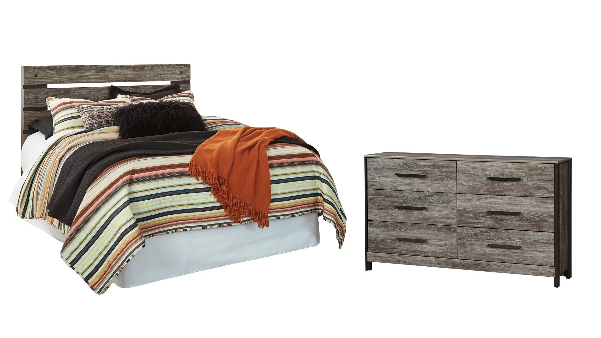 Cazenfeld Queen Panel Headboard Bed with Dresser