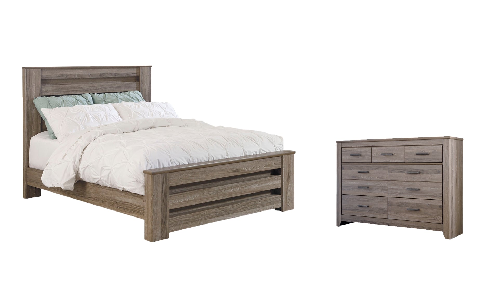 Zelen Queen Panel Bed with Dresser