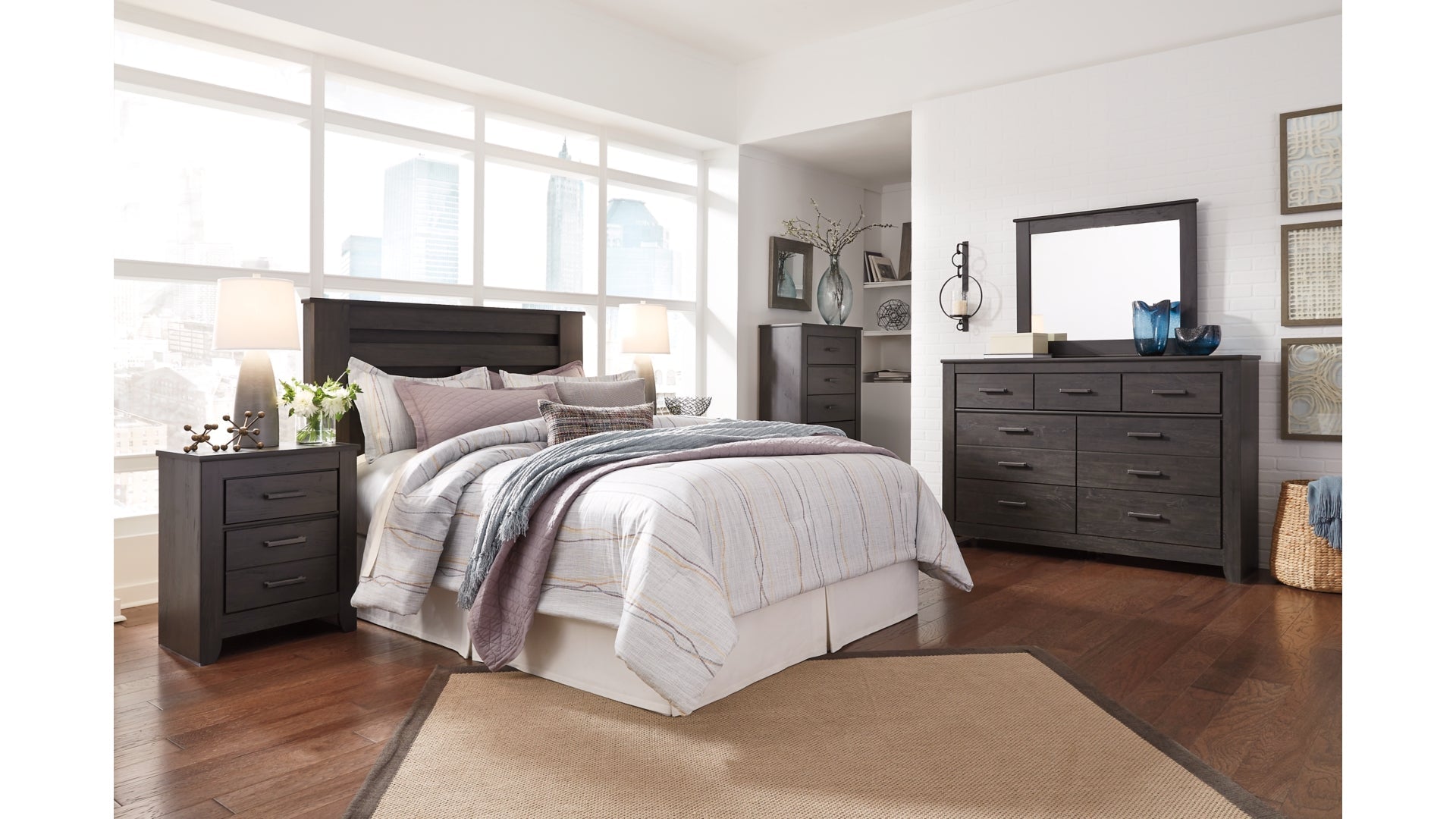 Brinxton King/California King Panel Headboard Bed with Dresser