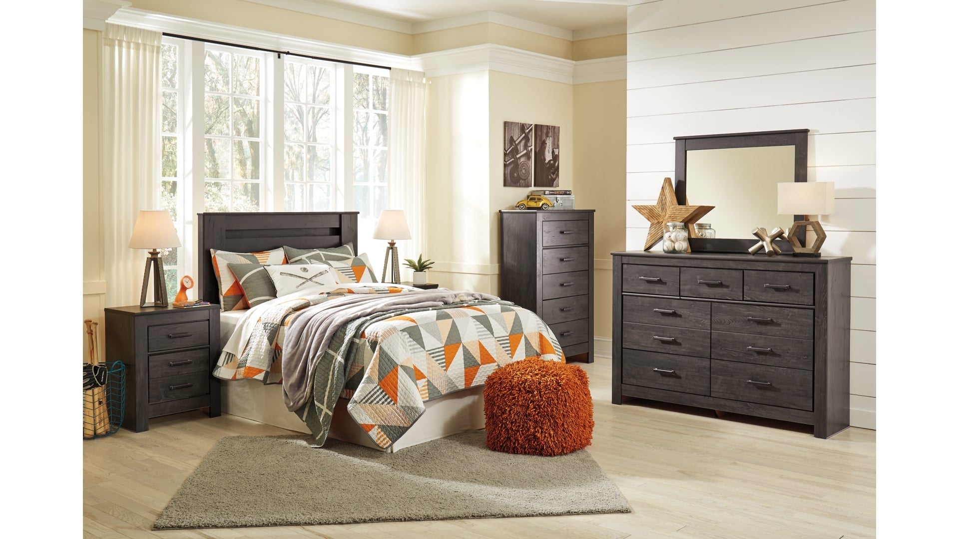 Brinxton Queen/Full Panel Headboard Bed with Dresser