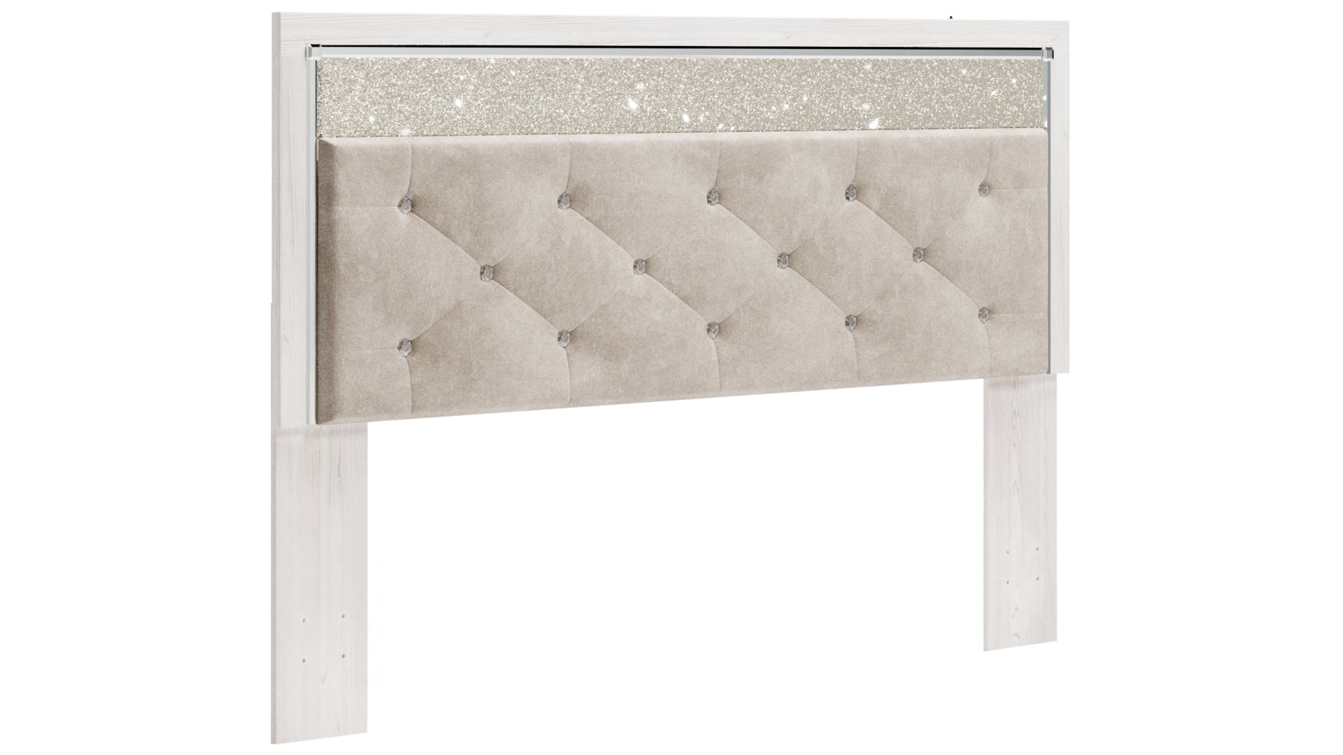 Altyra King Panel Headboard Bed with Mirrored Dresser and Chest