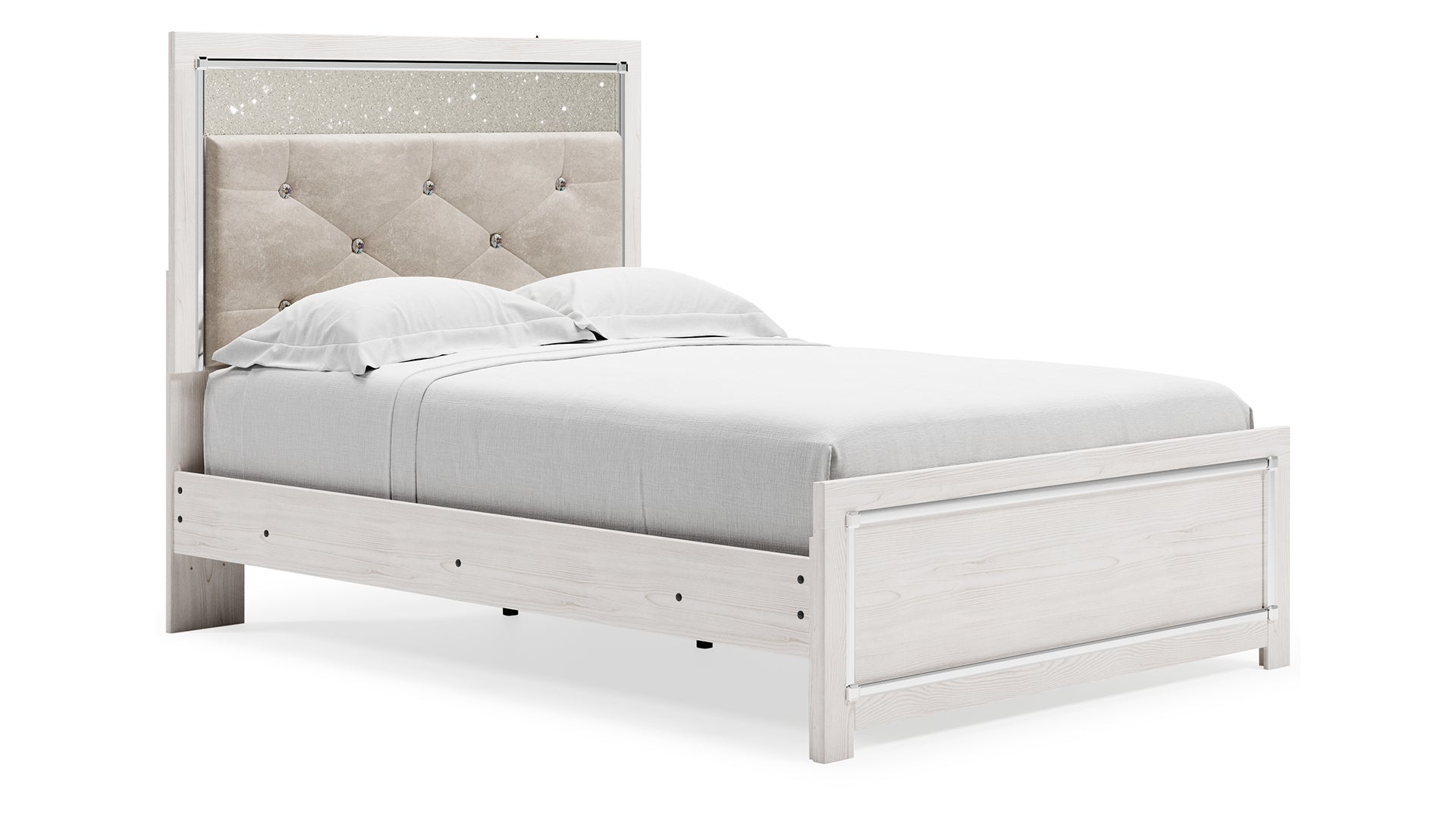 Altyra Full Panel Bed with Mirrored Dresser and Chest