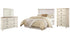 Willowton Queen/Full Panel Headboard Bed with Mirrored Dresser and Chest