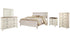 Willowton California King Panel Bed with Mirrored Dresser, Chest and Nightstand