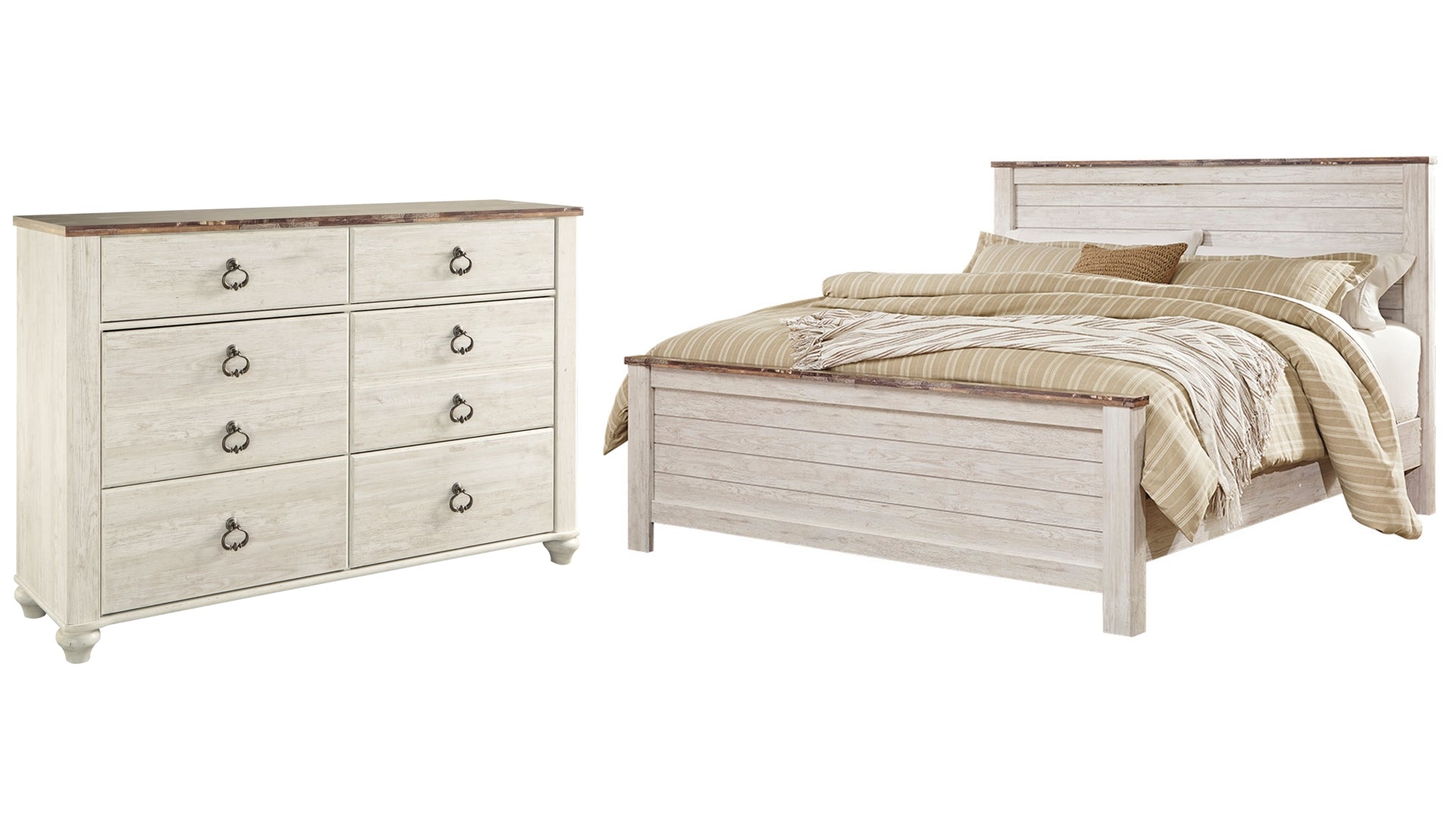 Willowton California King Panel Bed with Dresser