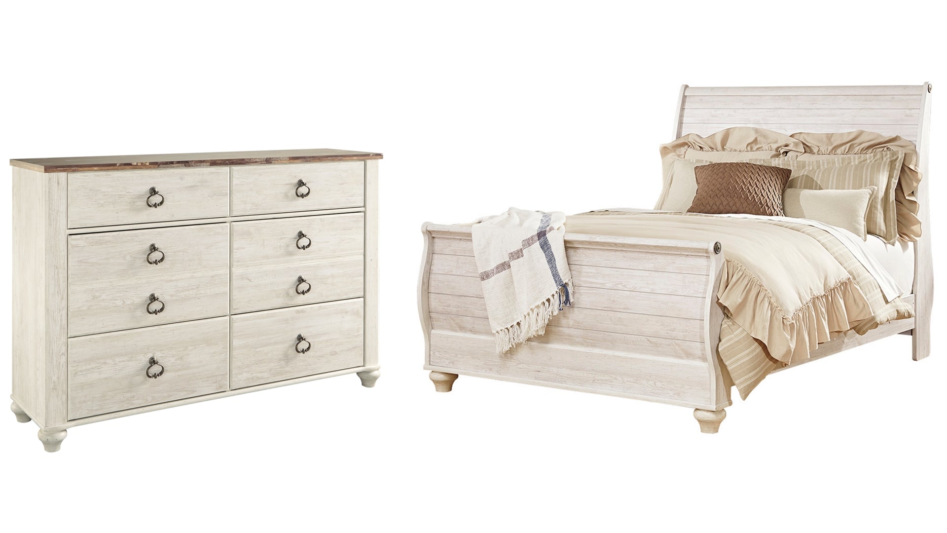 Willowton Queen Sleigh Bed with Dresser