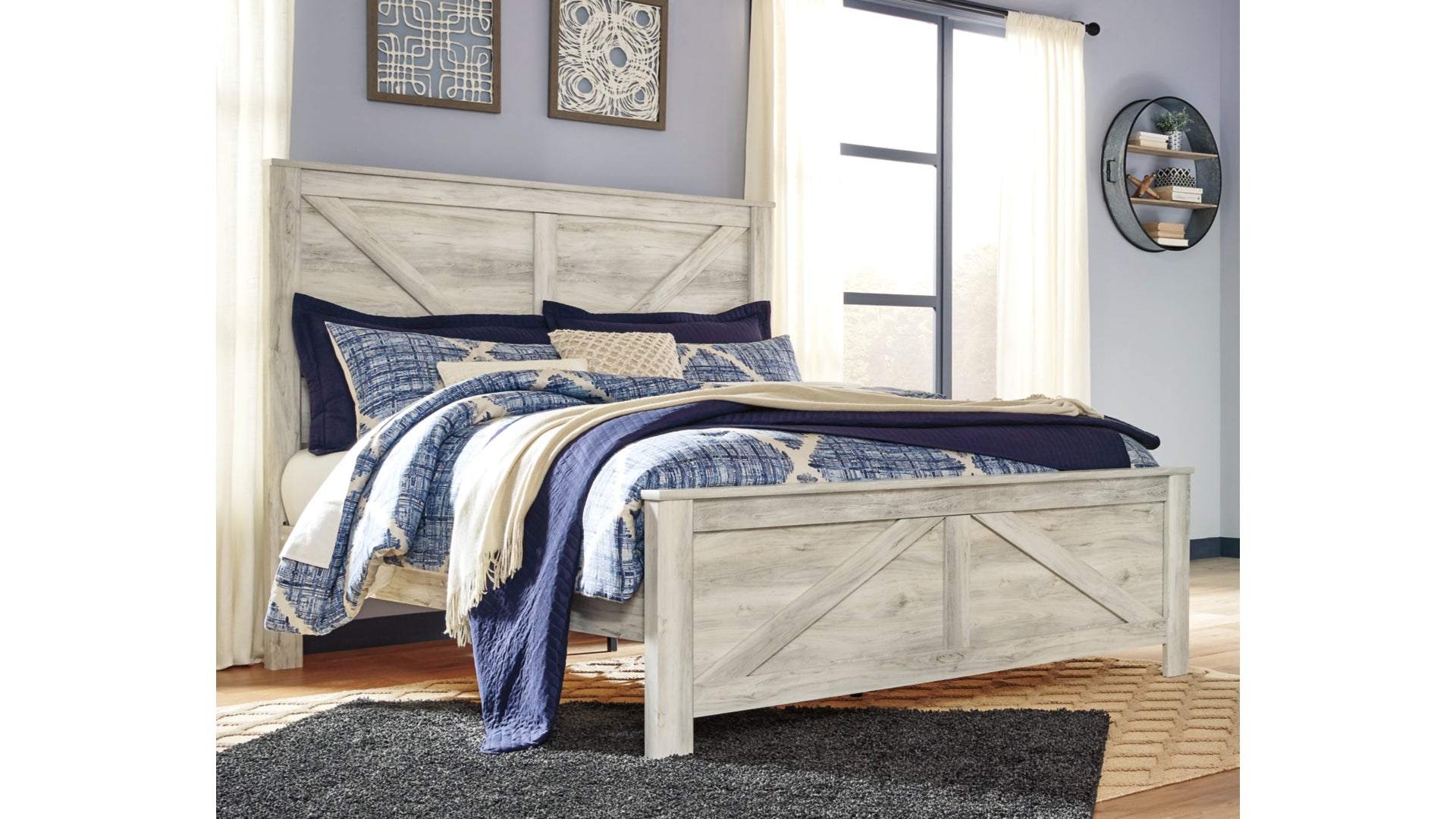 Bellaby King Crossbuck Panel Bed with Dresser