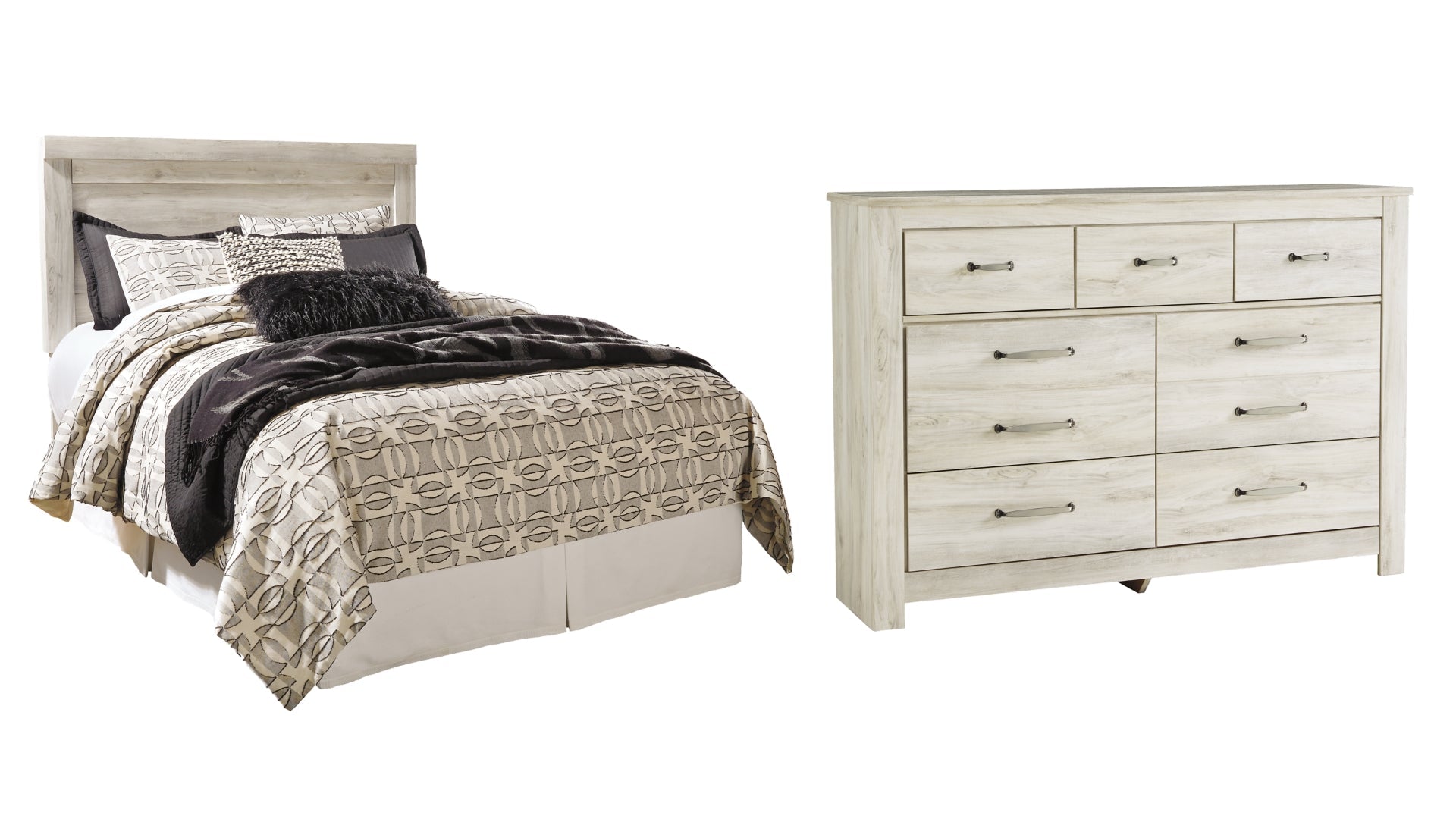 Bellaby Queen Panel Headboard Bed with Dresser