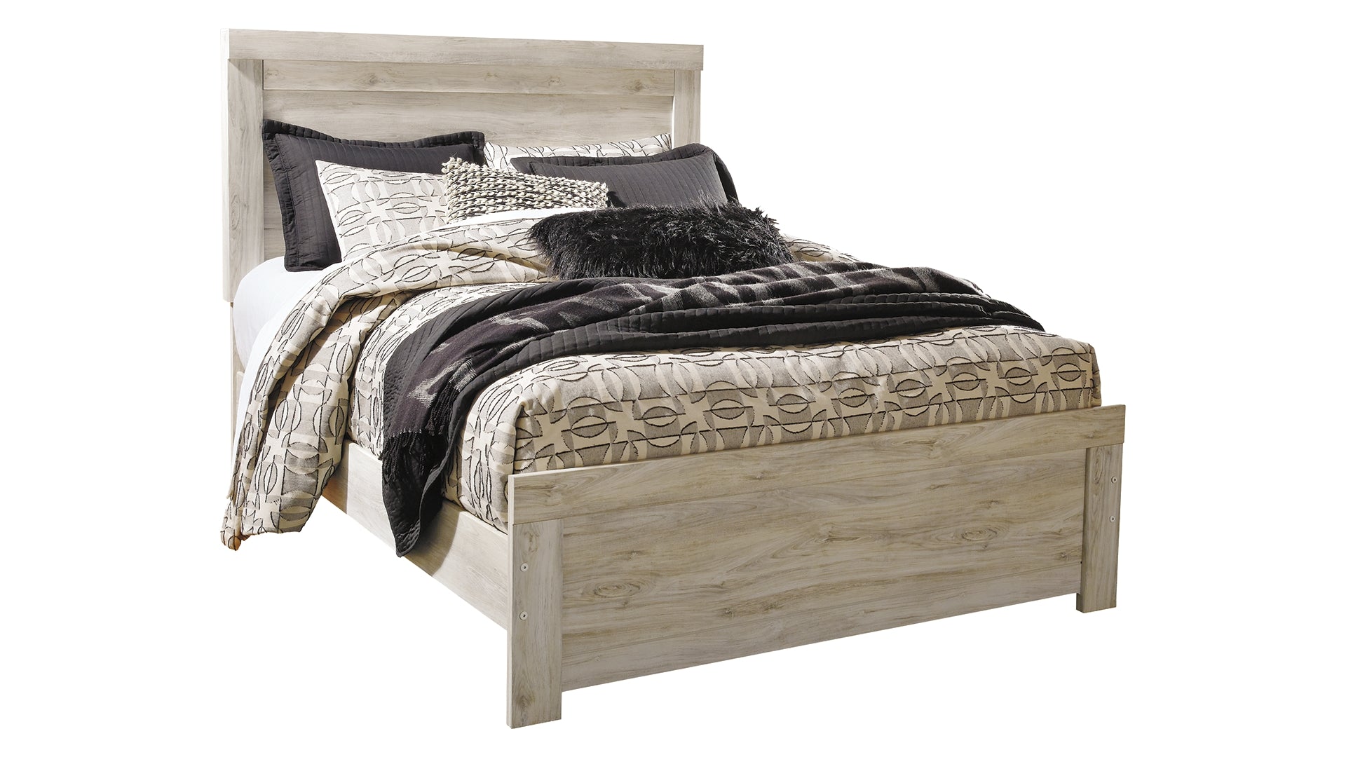 Bellaby Queen Panel Bed with Mirrored Dresser and Chest