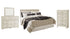 Bellaby King Panel Headboard Bed with Mirrored Dresser and Chest