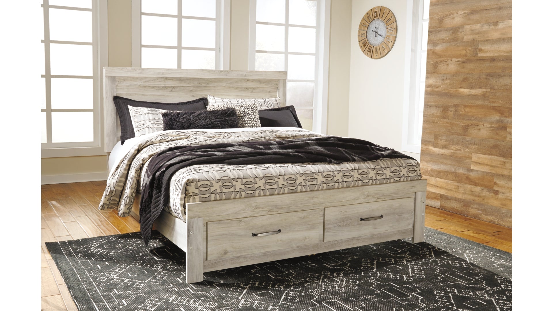 Bellaby King Platform Bed with 2 Storage Drawers with Dresser
